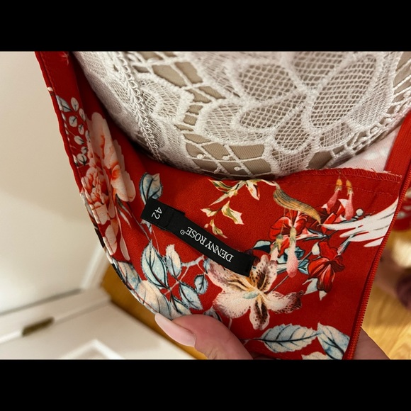 Denny Rose Red High Waisted Flower Skirt - Picture 6 of 6